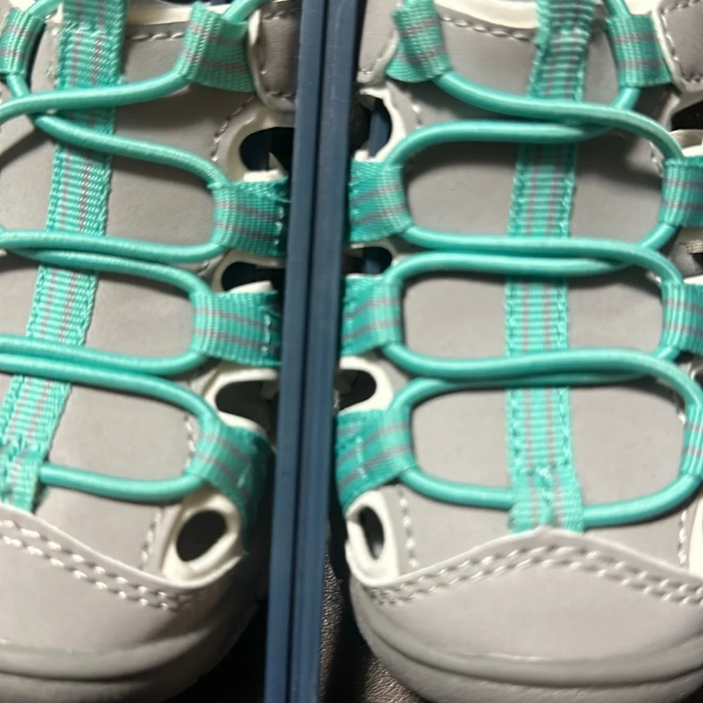 DSG Direct Youth Caged Sandals: GRAY/TEAL: NWT: SIZE 9